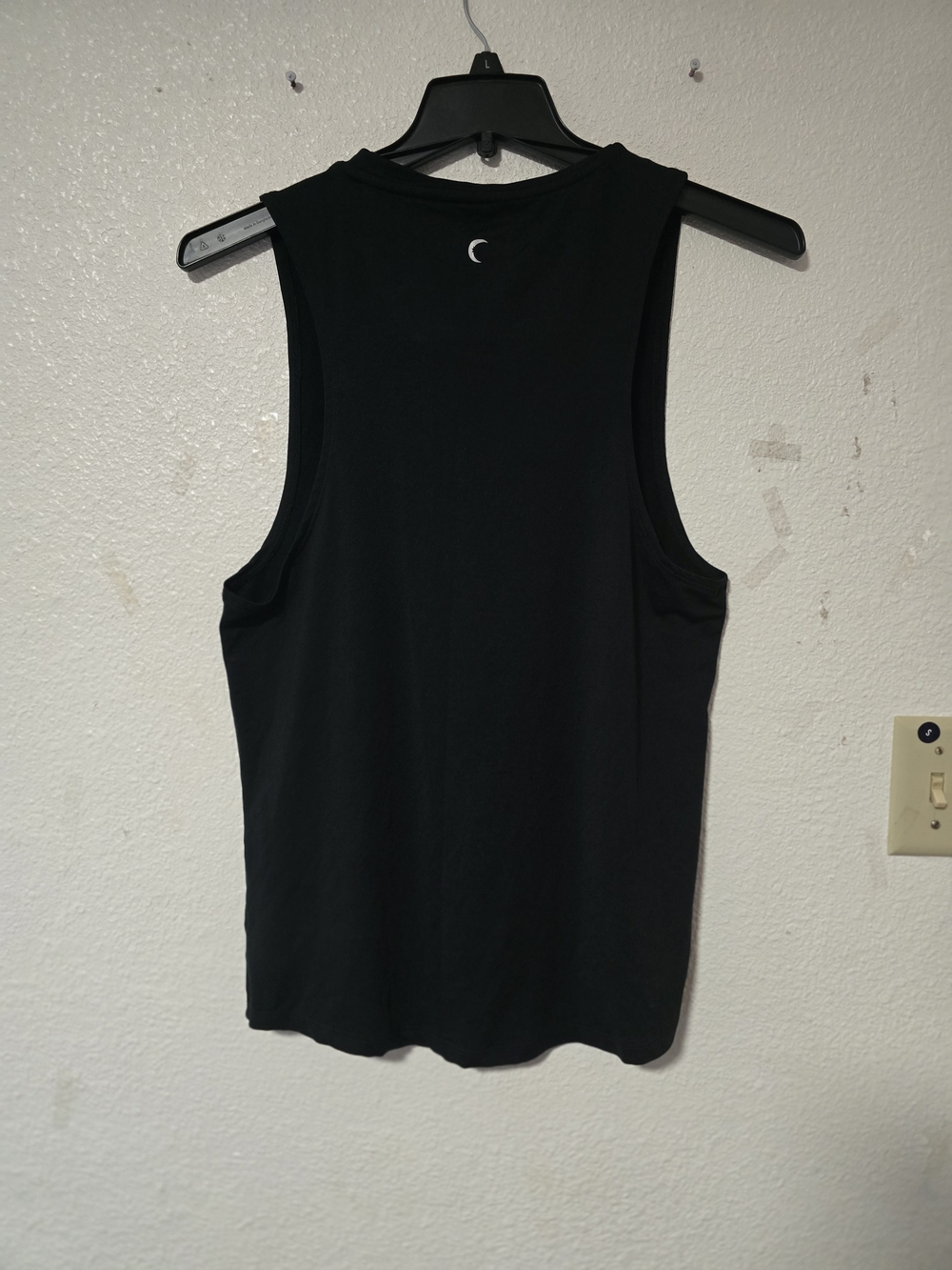 ZYIA Black Graphic Muscle Tank Top with White Kettlebell Crescent - Picture 5 of 6